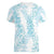 Hawaii Plumeria Lei Women V-Neck T-Shirt Aloha Festive Vibe - Turquoise