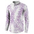 Hawaii Plumeria Lei Button Sweatshirt Aloha Festive Vibe - Amethyst