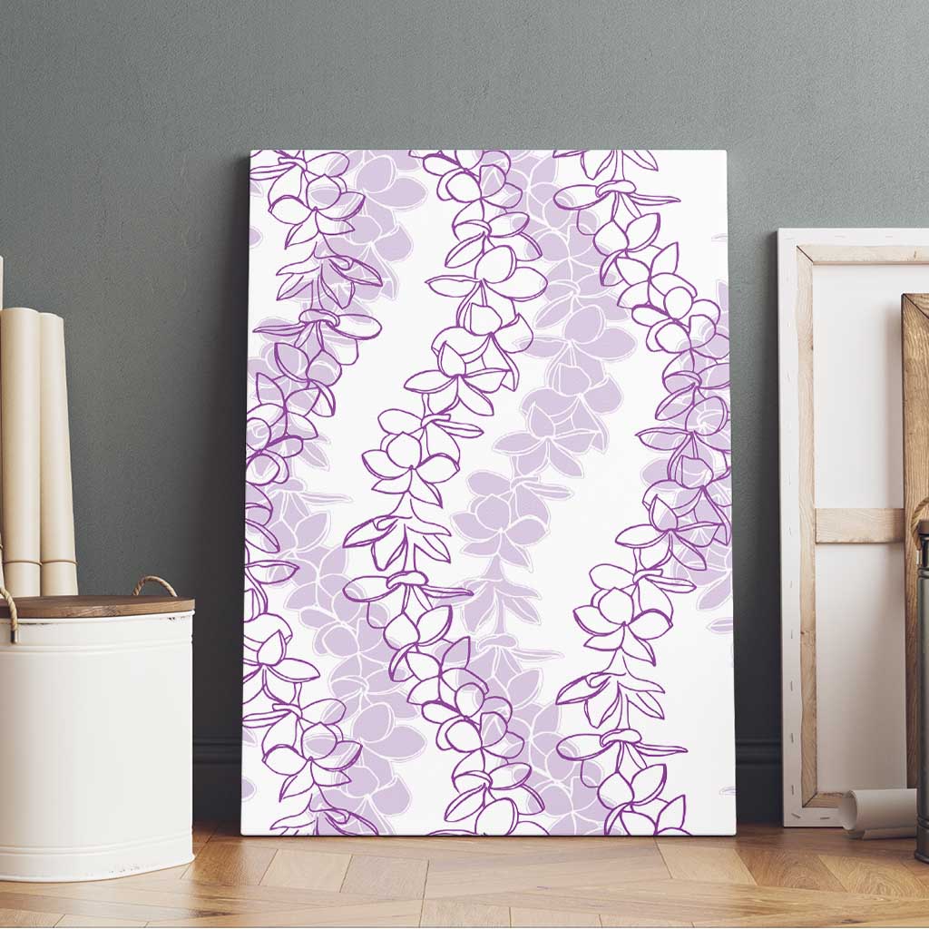 Hawaii Plumeria Lei Canvas Wall Art Aloha Festive Vibe - Amethyst