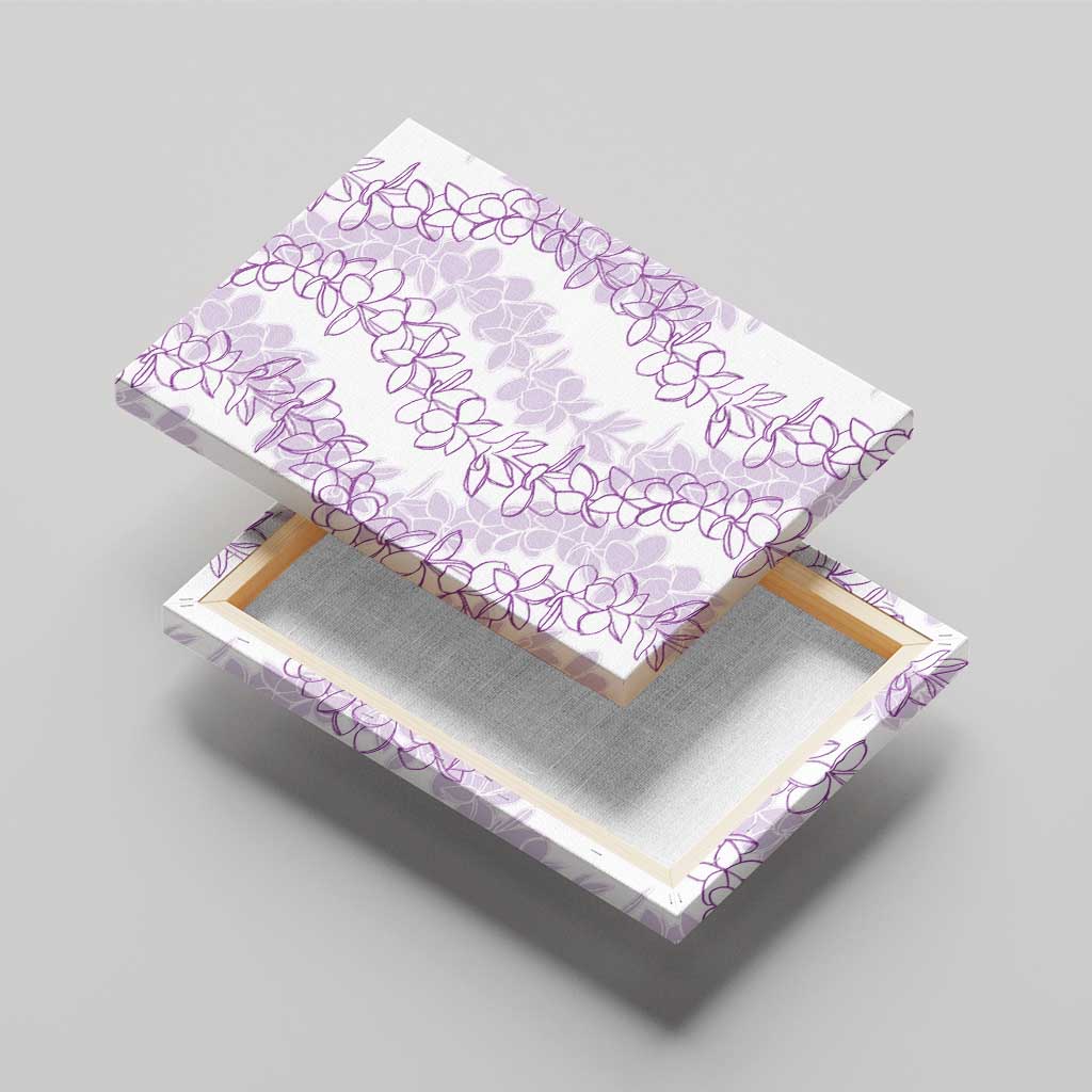 Hawaii Plumeria Lei Canvas Wall Art Aloha Festive Vibe - Amethyst