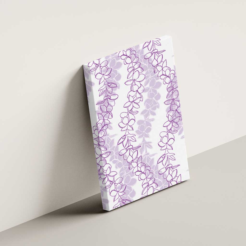 Hawaii Plumeria Lei Canvas Wall Art Aloha Festive Vibe - Amethyst