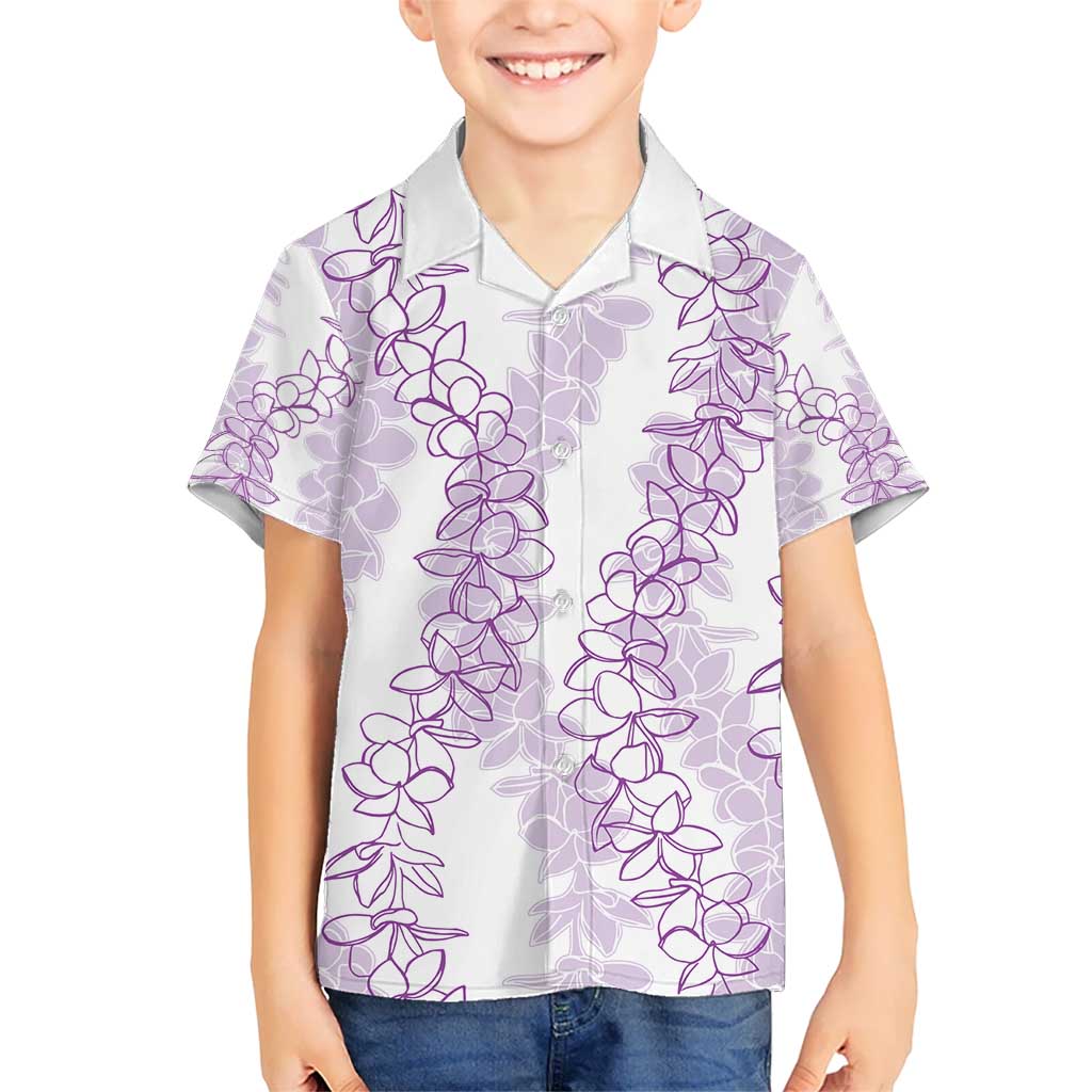 Hawaii Plumeria Lei Kid Hawaiian Shirt Aloha Festive Vibe - Amethyst