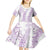 Hawaii Plumeria Lei Kid Short Sleeve Dress Aloha Festive Vibe - Amethyst