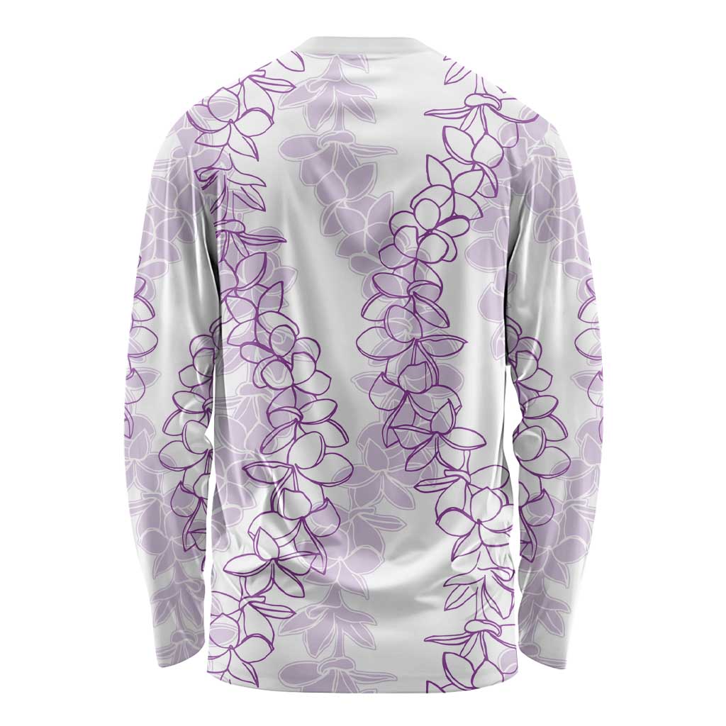 Hawaii Plumeria Lei Long Sleeve Shirt Aloha Festive Vibe - Amethyst