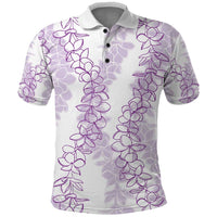 Hawaii Plumeria Lei Polo Shirt Aloha Festive Vibe - Amethyst