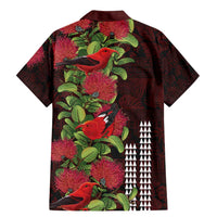 Hawaii Mele Kalikimaka Kakau Family Matching Mermaid Dress and Hawaiian Shirt I'iwi Bird on Ohia Lehua