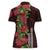 Hawaii Mele Kalikimaka Kakau Women Polo Shirt I'iwi Bird on Ohia Lehua