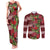 Hawaii Christmas Mele Kalikimaka Couples Matching Tank Maxi Dress and Long Sleeve Button Shirt I'iwi Bird on Ohia Lehua