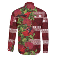 Hawaii Christmas Mele Kalikimaka Family Matching Mermaid Dress and Hawaiian Shirt I'iwi Bird on Ohia Lehua LT7 - Polynesian Pride
