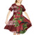 Hawaii Christmas Mele Kalikimaka Kid Short Sleeve Dress I'iwi Bird on Ohia Lehua