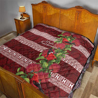 Hawaii Christmas Mele Kalikimaka Quilt I'iwi Bird on Ohia Lehua LT7 - Polynesian Pride