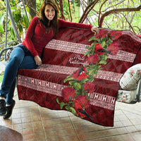 Hawaii Christmas Mele Kalikimaka Quilt I'iwi Bird on Ohia Lehua LT7 - Polynesian Pride