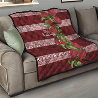 Hawaii Christmas Mele Kalikimaka Quilt I'iwi Bird on Ohia Lehua LT7 - Polynesian Pride