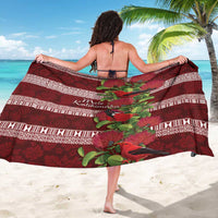 Hawaii Christmas Mele Kalikimaka Sarong I'iwi Bird on Ohia Lehua