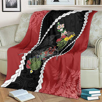 New Zealand Christmas Blanket Flora Map with Birds - Polynesian Pride