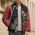 New Zealand Christmas Bomber Puffer Jacket Flora Map with Birds - Polynesian Pride