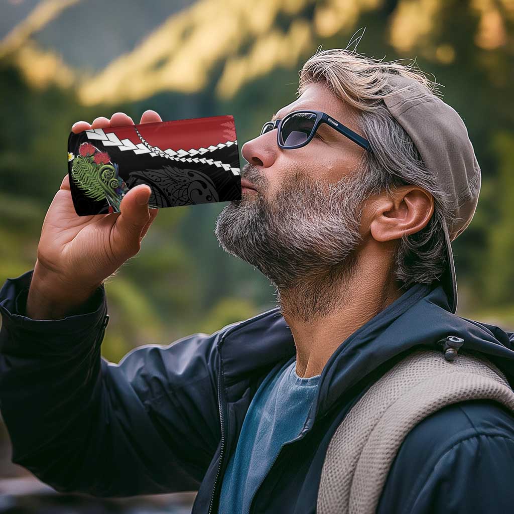 New Zealand Christmas 4 in 1 Can Cooler Tumbler Flora Map with Birds - Polynesian Pride