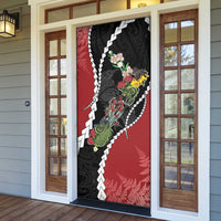 New Zealand Christmas Door Cover Flora Map with Birds - Polynesian Pride
