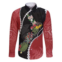 New Zealand Christmas Family Matching Puletasi and Hawaiian Shirt Flora Map with Birds - Polynesian Pride