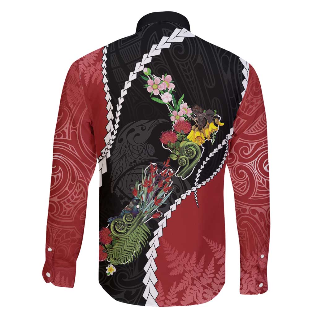 New Zealand Christmas Family Matching Puletasi and Hawaiian Shirt Flora Map with Birds - Polynesian Pride