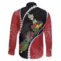 New Zealand Christmas Family Matching Puletasi and Hawaiian Shirt Flora Map with Birds - Polynesian Pride
