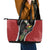New Zealand Christmas Leather Tote Bag Flora Map with Birds - Polynesian Pride