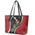 New Zealand Christmas Leather Tote Bag Flora Map with Birds - Polynesian Pride