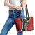 New Zealand Christmas Leather Tote Bag Flora Map with Birds - Polynesian Pride