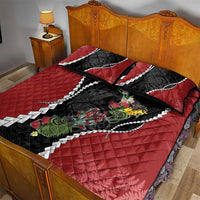 New Zealand Christmas Quilt Bed Set Flora Map with Birds - Polynesian Pride