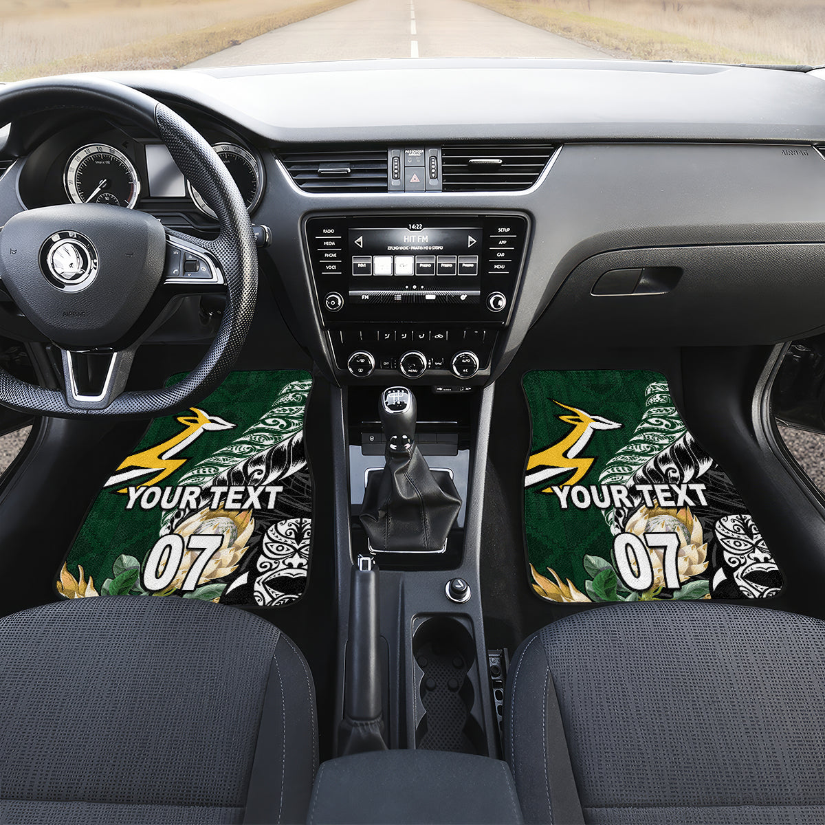 Custom South Africa Mix New Zealand Rugby 2023 Car Mats World Cup Greatest Rivalry LT7 - Polynesian Pride