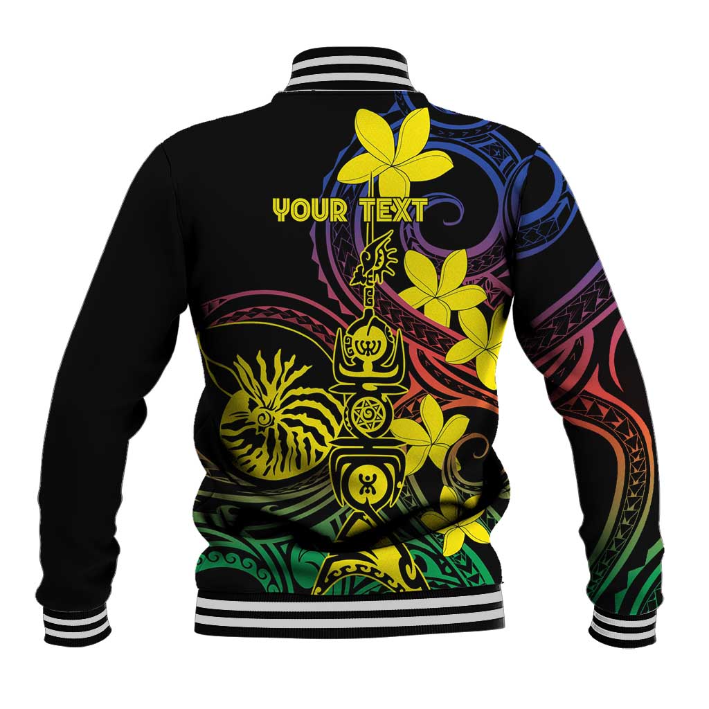 New Caledonia Kanaky Personalized Baseball Jacket Fleche Faitiere - Plumeria