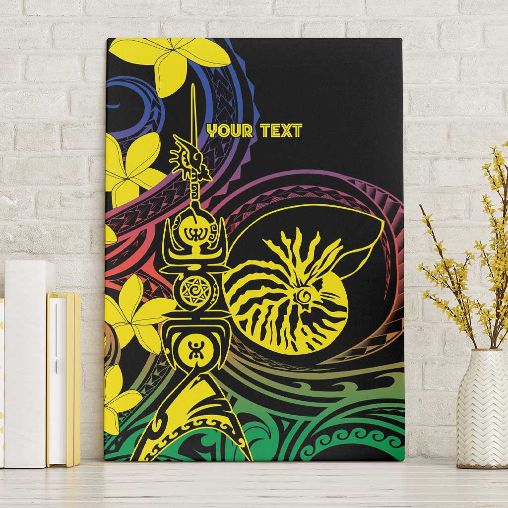 New Caledonia Kanaky Personalized Canvas Wall Art Fleche Faitiere - Plumeria LT7 Without Frame Colorful - Polynesian Pride