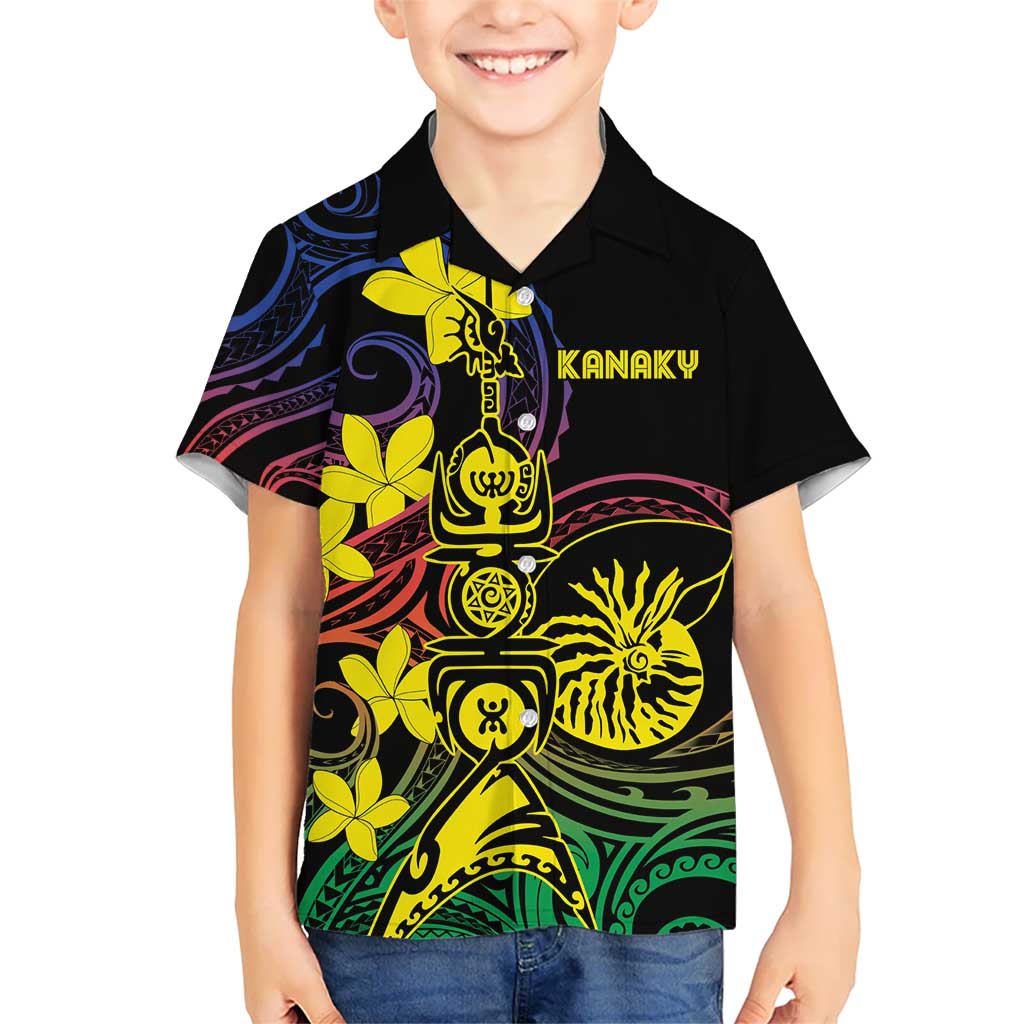 New Caledonia Kanaky Personalized Kid Hawaiian Shirt Fleche Faitiere - Plumeria LT7 Kid Colorful - Polynesian Pride