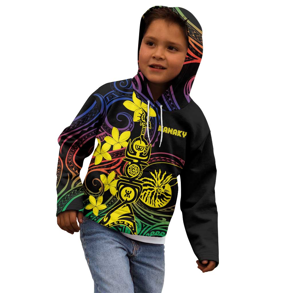 New Caledonia Kanaky Personalized Kid Hoodie Fleche Faitiere - Plumeria