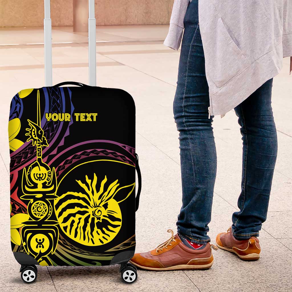 New Caledonia Kanaky Personalized Luggage Cover Fleche Faitiere - Plumeria LT7 Colorful - Polynesian Pride