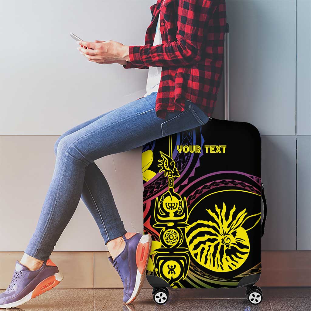 New Caledonia Kanaky Personalized Luggage Cover Fleche Faitiere - Plumeria