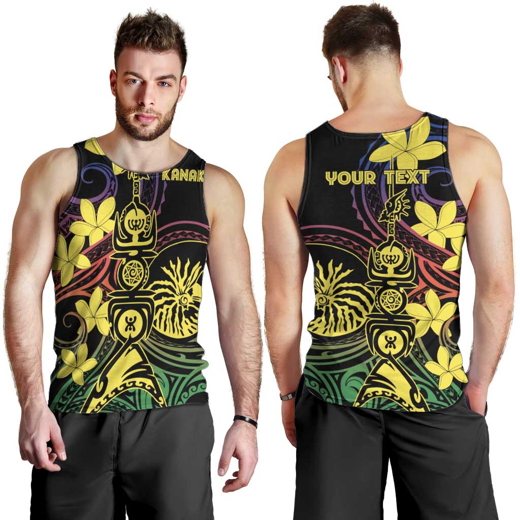 New Caledonia Kanaky Personalized Men Tank Top Fleche Faitiere - Plumeria