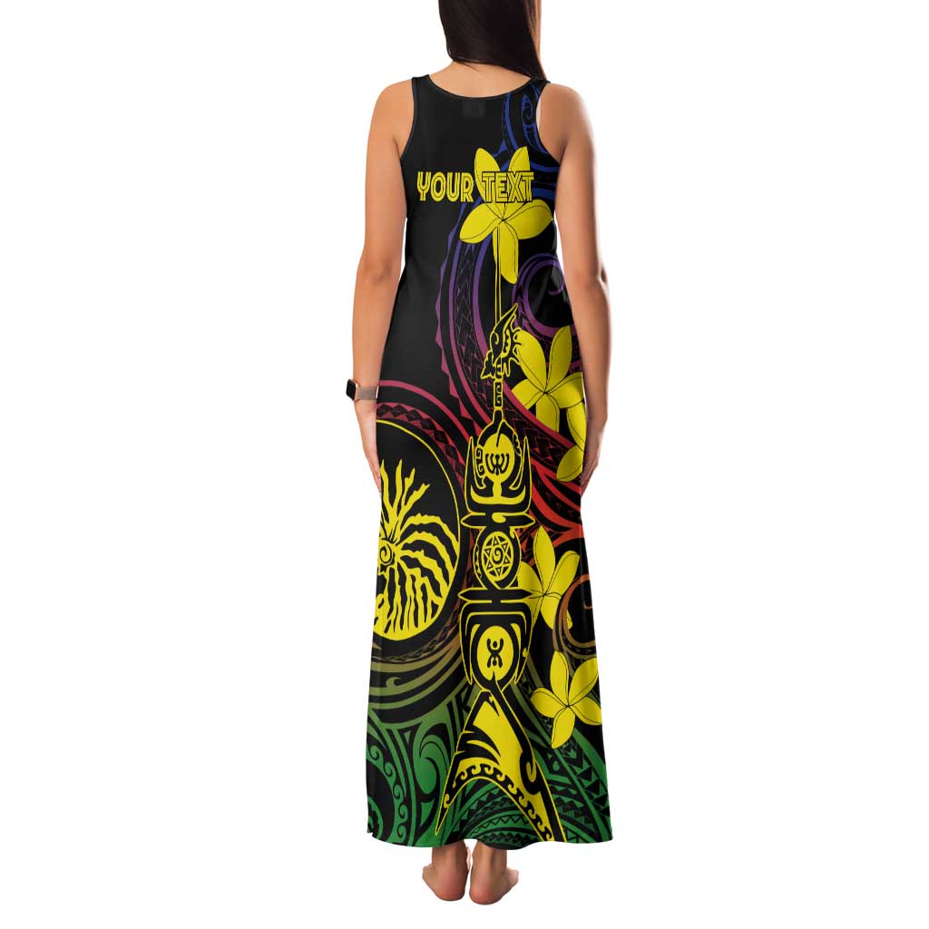 New Caledonia Kanaky Personalized Tank Maxi Dress Fleche Faitiere - Plumeria