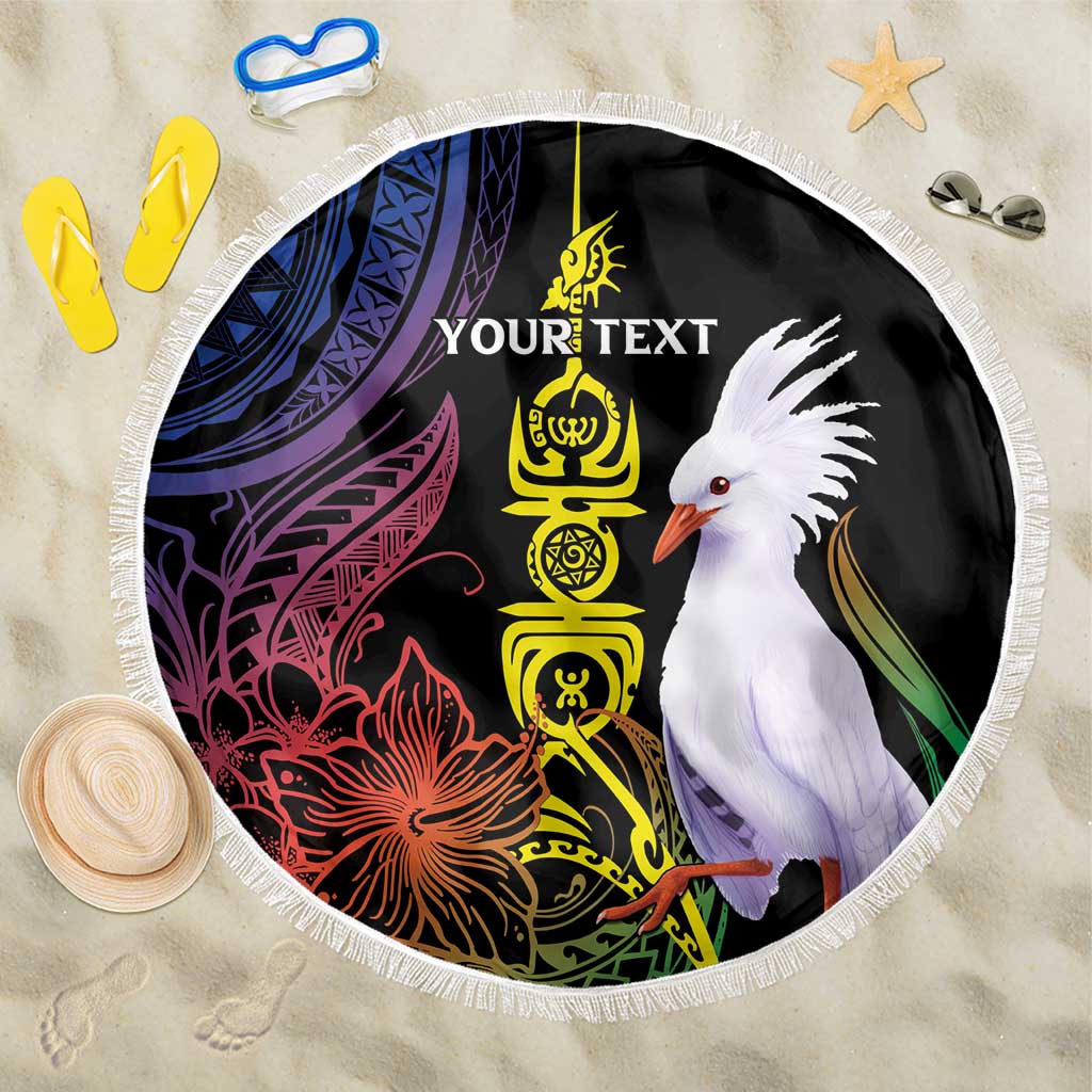 New Caledonia Kanaky Personalized Beach Blanket Fleche Faitiere Mix Kagu LT7 One Size 150cm Colorful - Polynesian Pride