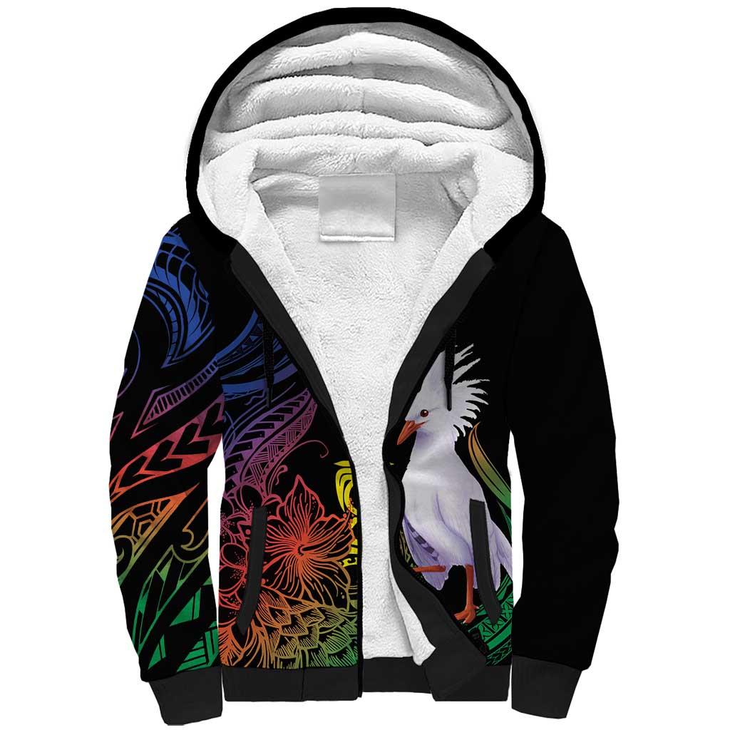 New Caledonia Kanaky Personalized Sherpa Hoodie Fleche Faitiere Mix Kagu LT7 Unisex Colorful - Polynesian Pride