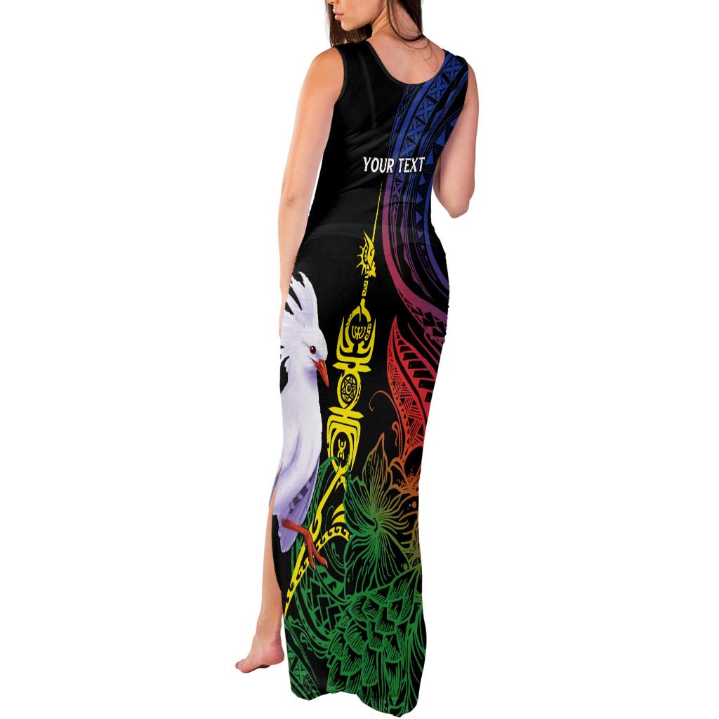New Caledonia Kanaky Personalized Tank Maxi Dress Fleche Faitiere Mix Kagu