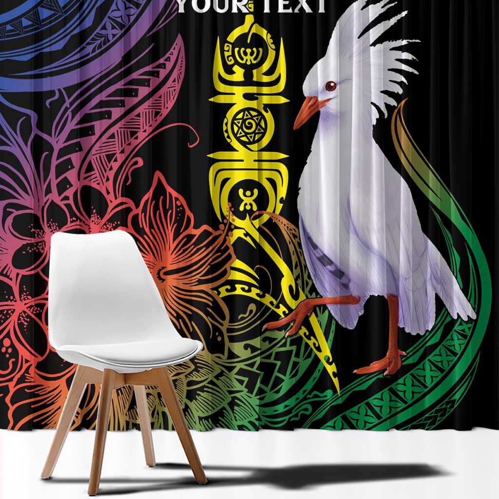 New Caledonia Kanaky Personalized Window Curtain Fleche Faitiere Mix Kagu