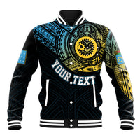 Personalised Vanuatu Baseball Jacket Turtle Chest Tattoo Flag Color - Sanma LT7 Unisex Black - Polynesian Pride