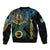 Personalised Vanuatu Bomber Jacket Turtle Chest Tattoo Flag Color - Sanma LT7 - Polynesian Pride