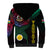 Personalised Vanuatu Sherpa Hoodie Turtle Chest Tattoo Flag Color - Shefa LT7 - Polynesian Pride