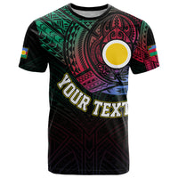 Custom Vanuatu T Shirt Turtle Chest Tattoo Flag Color Shefa LT7 Black - Polynesian Pride