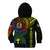 Personalised Vanuatu Kid Hoodie Turtle Chest Tattoo Flag Color - Tafea LT7 Zip Hoodie Black - Polynesian Pride