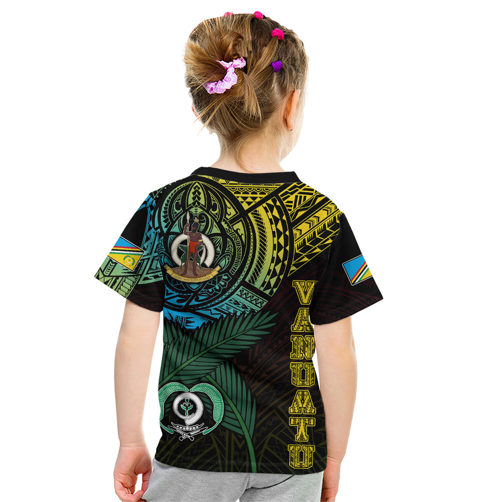 Personalised Vanuatu Kid T Shirt Turtle Chest Tattoo Flag Color - Torba LT7 - Polynesian Pride