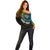Personalised Vanuatu Off Shoulder Sweater Turtle Chest Tattoo Flag Color - Torba LT7 - Polynesian Pride