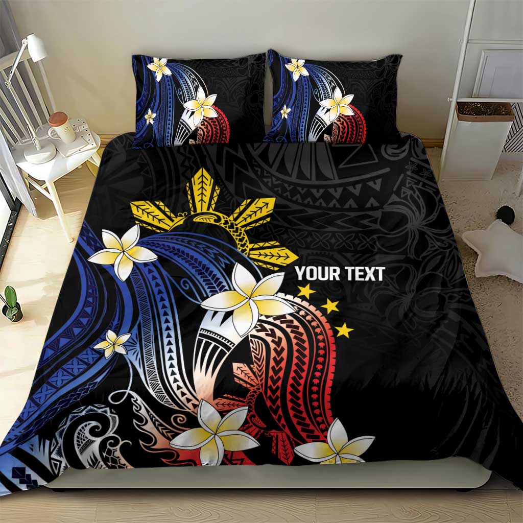 Personalized Philippines Tribal Bedding Set Tropical Waves - Plumeria